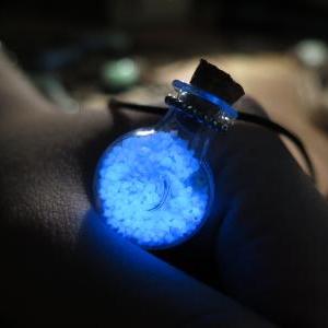 Blue Xo Bottle Glow In The Dark Necklace,glow In..