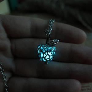 Bule Glow In The Dark Poisoned Apple Necklace,gift..
