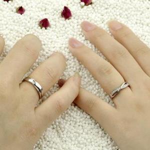 2 Rings- Engraving Infinity Ring, Wedding Band..