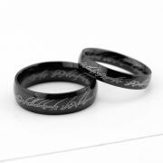 2pcs Black Lord of the rings stainless steel rings, Wedding Couples Rings,his and her wedding ring sets,promise rings,matching rings