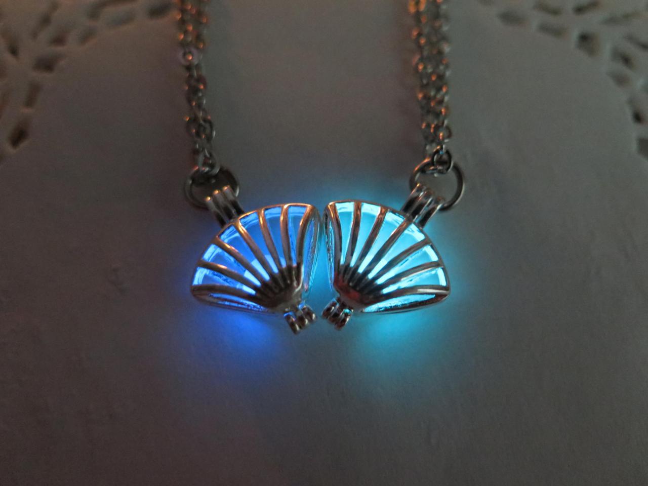 Glow In The Dark Jewelry, Luminous Shell Necklace, Glow In The Dark
