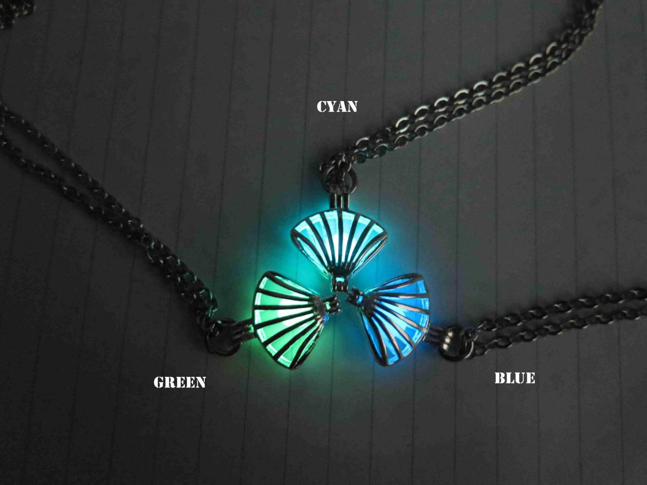 Glow In The Dark,cyan Luminous Shell Necklace, Glow In The Dark Pendant Necklace
