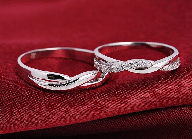 2pcs Engrave Platinum Infinity Rings Wedding Couples Rings Lovers Rings His And Hers Promise 9131