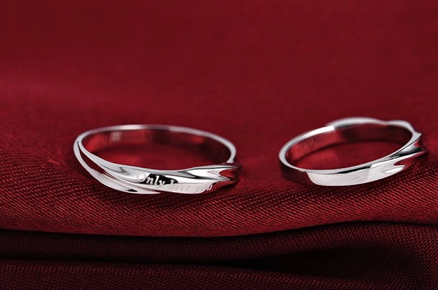 2pcs Free Engrave Platinum Rings, Wedding Couples Rings ...