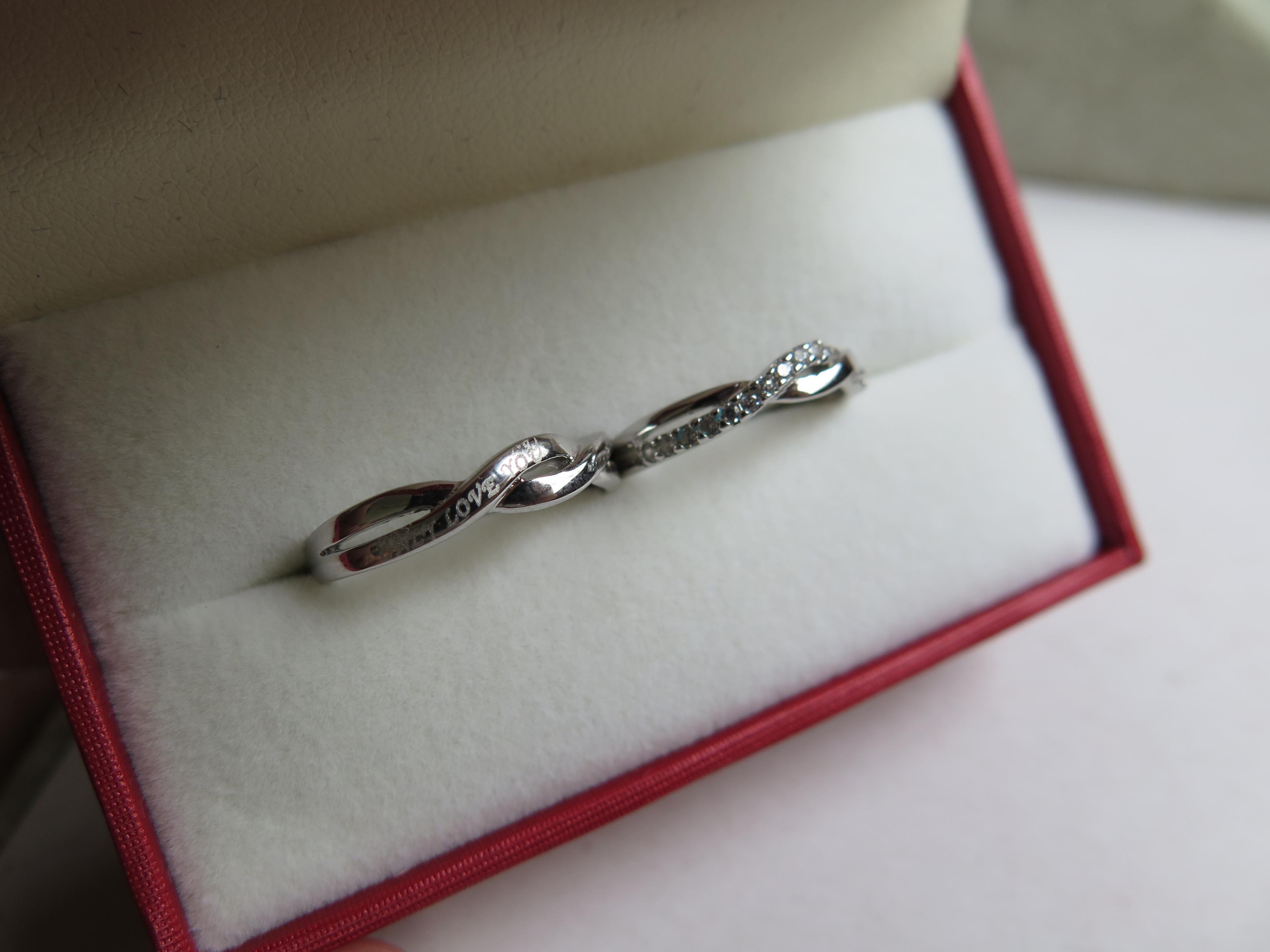 2pcs Free Engrave Platinum Infinity Rings, Wedding Couples Rings